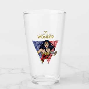 "Glaube an Wonder" Wonder Woman Lasso Comic Logo Glas