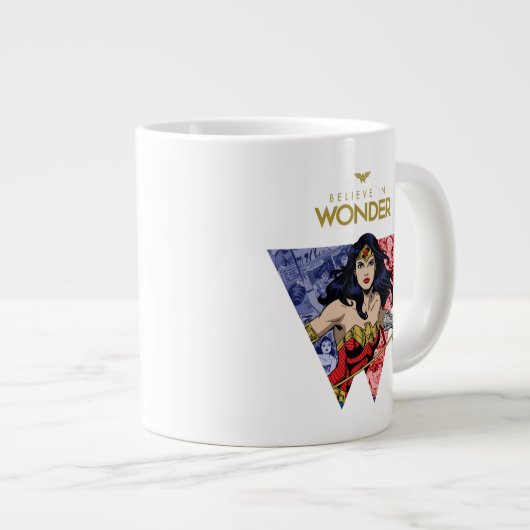 "Glaube an Wonder" Wonder Woman Lasso Comic Logo Jumbo-Tasse (Vorderseite Rechts)