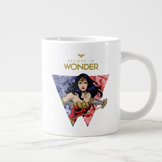 "Glaube an Wonder" Wonder Woman Lasso Comic Logo Jumbo-Tasse (Rechts)