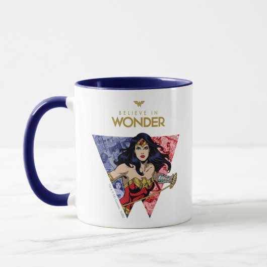 "Glaube an Wonder" Wonder Woman Lasso Comic Logo Tasse (Links)