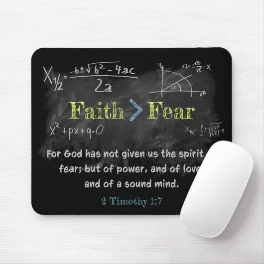 Glaube > Angst 2 Timothy 1:7 Christlich Verse Math Mousepad (Mit Mouse)