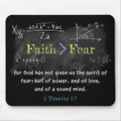 Glaube > Angst 2 Timothy 1:7 Christlich Verse Math Mousepad (Vorne)
