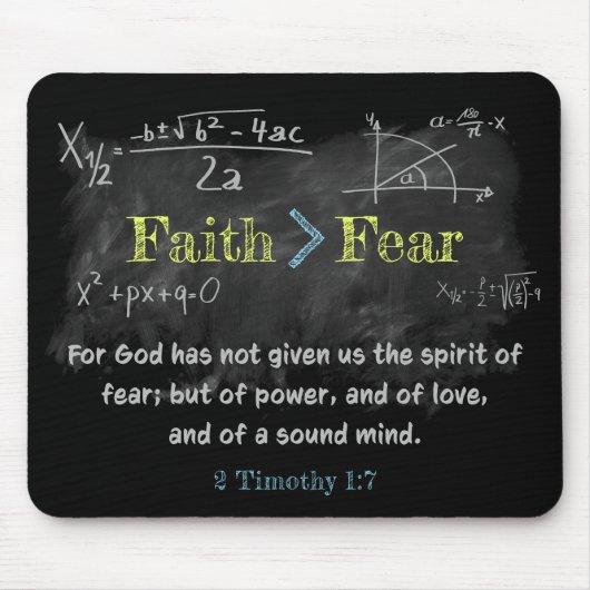 Glaube > Angst 2 Timothy 1:7 Christlich Verse Math Mousepad (Vorne)
