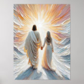 Glaube anrufen, Christliche Kunst, Jesus geht mit Poster (Vorne)