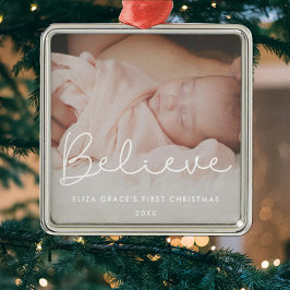 Glaube Baby's erstes Niedliches Foto zu Weihnachte Ornament Aus Metall