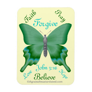 Glaube betet glaubt Butterfly Bibel Zitat Magnet