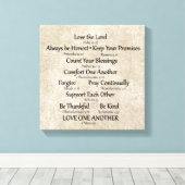 Glaube (Bibelverse) und Familienregeln Leinwanddruck (Insitu (Holzboden))