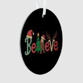 Glaube Bigfoot Sasquatch Santa Reindeer Weihnachte Ornament (Vorderseite)