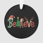 Glaube Bigfoot Sasquatch Santa Reindeer Weihnachte Ornament (Vorderseite)