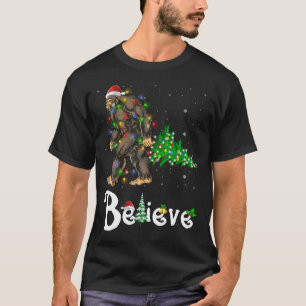 Glaube Bigfoot Sasquatch Weihnachtsmannmütze Weihn T-Shirt