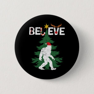 Glaube Bigfoot Sasquatch Yeti Weihnachtsmannmütze  Button