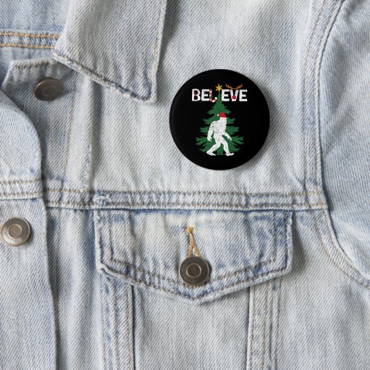 Glaube Bigfoot Sasquatch Yeti Weihnachtsmannmütze  Button (Beispiel)