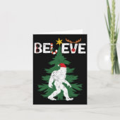 Glaube Bigfoot Sasquatch Yeti Weihnachtsmannmütze Karte (Vorderseite)