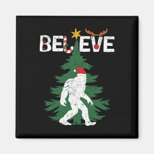 Glaube Bigfoot Sasquatch Yeti Weihnachtsmannmütze Magnet