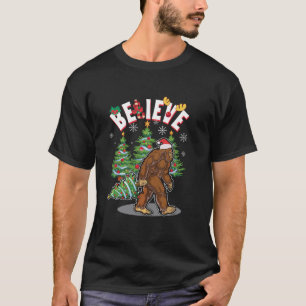 Glaube Bigfoot Sasquatch Yeti Weihnachtsmannmütze T-Shirt