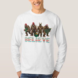 Glaube Bigfoot Weihnachtsfest Shirt  Weihnachtsfei