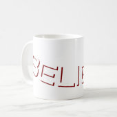 „Glaube“ Blockstil-Text Christlich Kaffeetasse (Vorderseite Links)