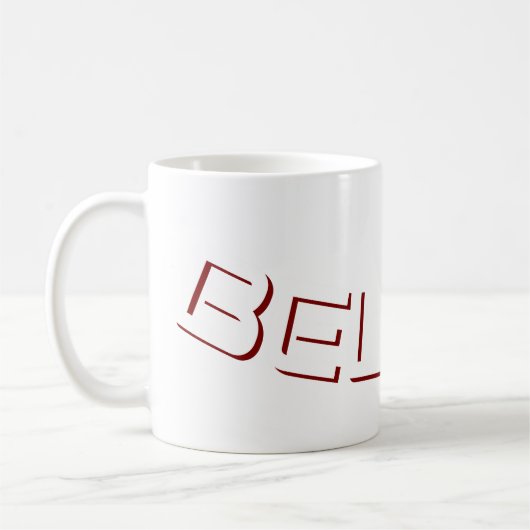 „Glaube“ Blockstil-Text Christlich Kaffeetasse (Links)
