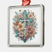 Glaube Blume überqueren religiöse Christliche Weih Ornament Aus Metall (Links)