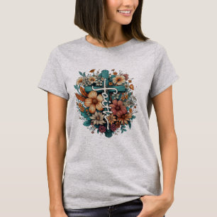 Glaube Blumen Religiöse Christliche Frauen T-Shirt