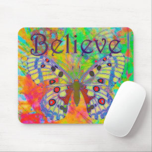 Glaube bunter Schmetterling Mousepad