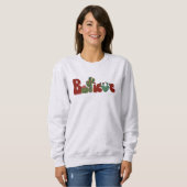 Glaube Cactus Christmas Retro Sweatshirt (Vorne ganz)