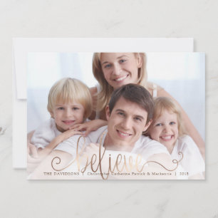 Glaube Copper Blush Handschrift One Photo Feiertagskarte