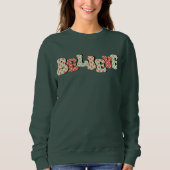 Glaube Dark Green Christlich Weihnachtsfrauen Sweatshirt (Vorderseite)