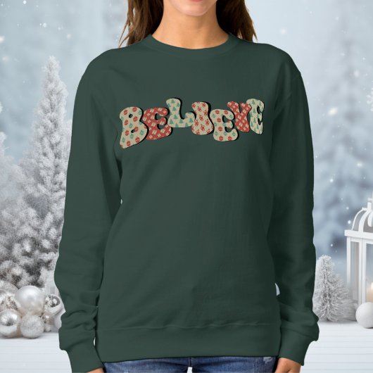 Glaube Dark Green Christlich Weihnachtsfrauen Sweatshirt