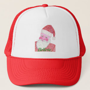Glaube dem Weihnachtsmann-Pointillismus-Hut Truckerkappe