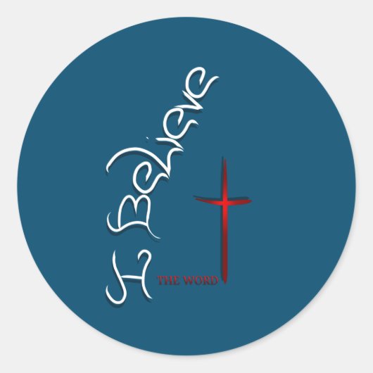 Glaube dem Wort Gottes Runder Aufkleber (Vorderseite)