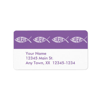 Glaube den Fischlavender Adressaufkleber