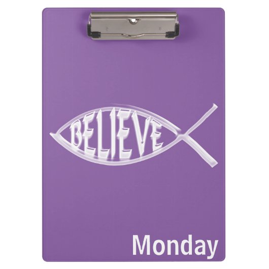 Glaube den Fischlavender Klemmbrett (Vorderseite)