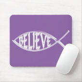 Glaube den Fischlavender Mousepad (Mit Mouse)