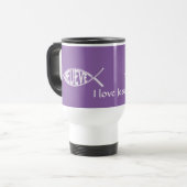Glaube den Fischlavender Reisebecher (Vorderseite Links)