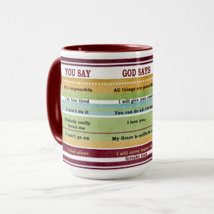 Glaube, DU SAGST GOD SAYS Inspirational Bible Vers Tasse