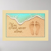 Glaube ein Set der Fußspuren in den Sand Poster (Vorne)