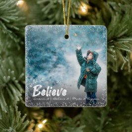Glaube einfach | Snow Overlay Foto Frohe Weihnacht Keramikornament
