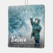 Glaube einfach | Snow Overlay Foto Frohe Weihnacht Keramikornament (Links)