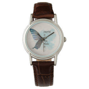 Glaube es, bis du es mit Schmetterling schaffst Armbanduhr