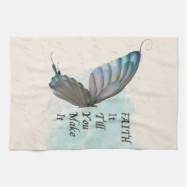 Glaube es, bis du es mit Schmetterling schaffst Geschirrtuch