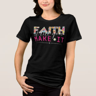 Glaube es, bis du Muster-Typografie-Puns schaffst Tri-Blend Shirt