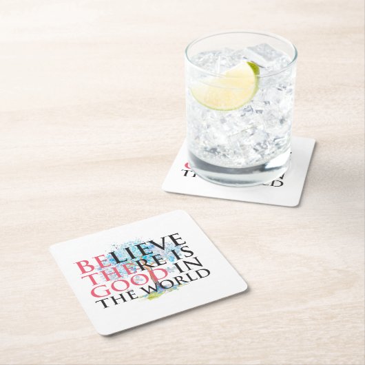 Glaube, es ist gut rechteckiger pappuntersetzer (Vor Ort)