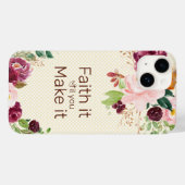 Glaube es, wenn du es zu rosa Aquarellblume machst Case-Mate iPhone Hülle (Rückseite (Horizontal))