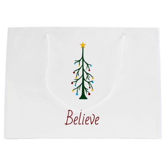 Glaube Evergreen Tree Weihnachtsfeiertag Gegenwart Große Geschenktüte (Vorderseite)