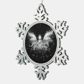 Glaube Fairy Starlight Fantasy Black Schneeflocken Zinn-Ornament (Rechts)