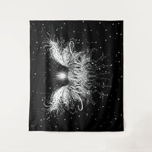 Glaube Fairy Starlight Fantasy Black Wandteppich (Vorderseite)