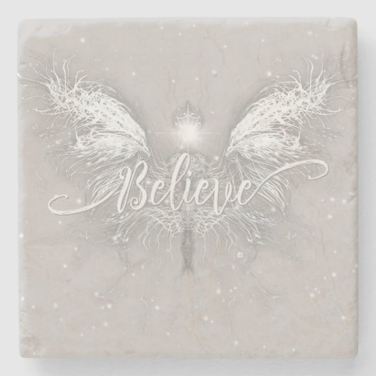 Glaube Fairy Starlight Fantasy Steinuntersetzer (Vorderseite)