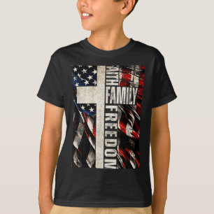 Glaube Familie Dom - Patriotisch Christlich Vintag T-Shirt