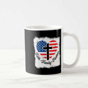 Glaube Familie Dom Usa-Flagge Kreuz Herz Patriotis Kaffeetasse